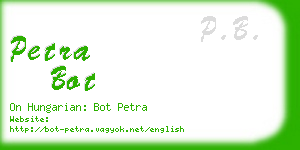 petra bot business card